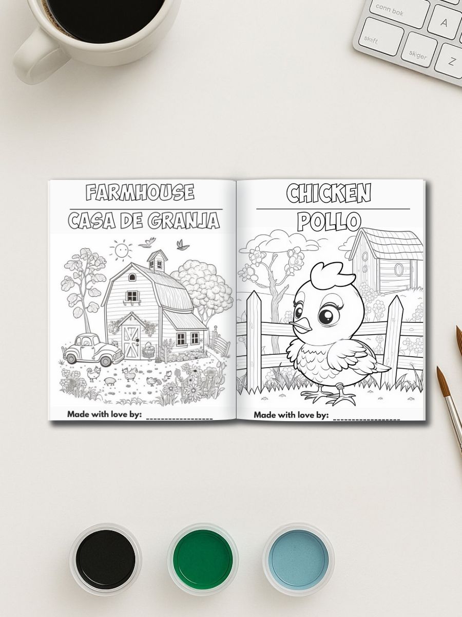 Barnyard Bilinguals Coloring and Learning Book - Image 3